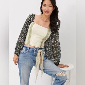 Anthropologie long sleeve bell sleeve top